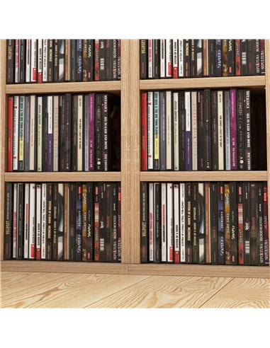 HOMCOM CD Media Display Shelf Unit Tower Rack with Adjustable Shelves, Set of 2 833-872V00AK