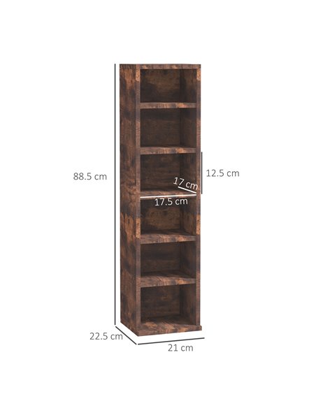 HOMCOM CD Media Display Shelf Unit Tower Rack with Adjustable Shelves, Set of 2 833-872V00RB - pic 70713 | FastDaddyshop