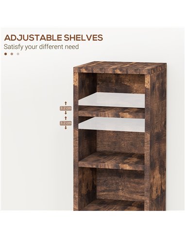 HOMCOM CD Media Display Shelf Unit Tower Rack with Adjustable Shelves, Set of 2 833-872V00RB