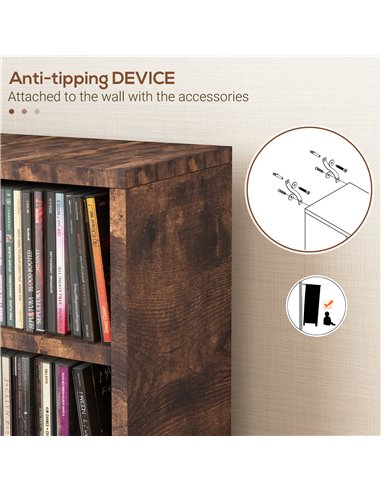 HOMCOM CD Media Display Shelf Unit Tower Rack with Adjustable Shelves, Set of 2 833-872V00RB