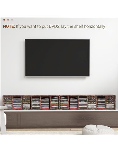 HOMCOM CD Media Display Shelf Unit Tower Rack with Adjustable Shelves, Set of 2 833-872V00RB