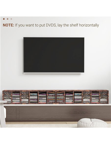 HOMCOM CD Media Display Shelf Unit Tower Rack with Adjustable Shelves, Set of 2 833-872V00RB - pic 70718 | FastDaddyshop