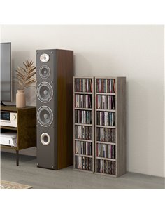 HOMCOM CD Media Display Shelf Unit Tower Rack, Set of 2, Mocha Wood Effect 833-872V00CG 2