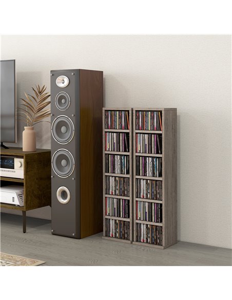 HOMCOM CD Media Display Shelf Unit Tower Rack with Adjustable Shelves, Set of 2 833-872V00CG - pic 70721 | FastDaddyshop