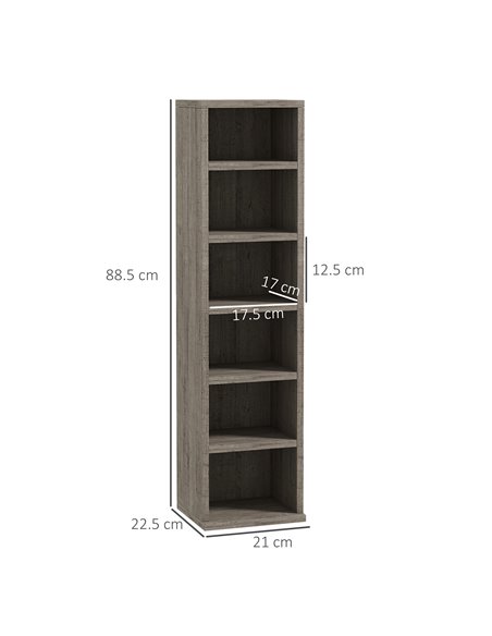 HOMCOM CD Media Display Shelf Unit Tower Rack with Adjustable Shelves, Set of 2 833-872V00CG - pic 70722 | FastDaddyshop