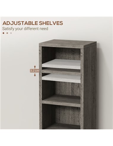 HOMCOM CD Media Display Shelf Unit Tower Rack with Adjustable Shelves, Set of 2 833-872V00CG