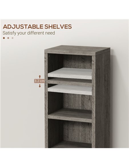 HOMCOM CD Media Display Shelf Unit Tower Rack with Adjustable Shelves, Set of 2 833-872V00CG - pic 70725 | FastDaddyshop