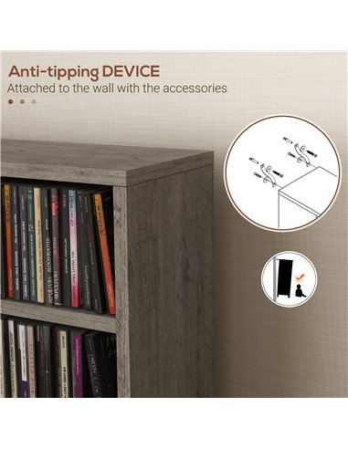 HOMCOM CD Media Display Shelf Unit Tower Rack with Adjustable Shelves, Set of 2 833-872V00CG