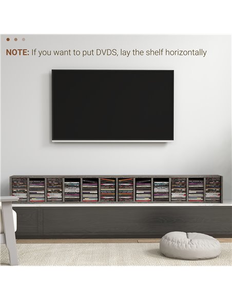 HOMCOM CD Media Display Shelf Unit Tower Rack with Adjustable Shelves, Set of 2 833-872V00CG - pic 70727 | FastDaddyshop