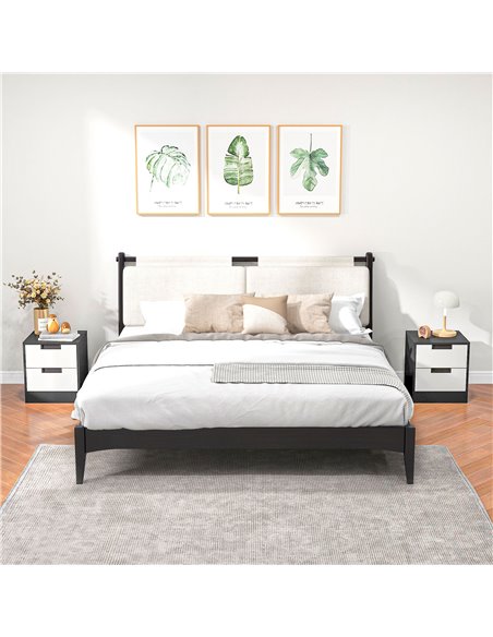 HOMCOM Set of 2 Bedside Cabinets with Dual Drawers, Modern Nightstands for Bedroom Storage, Living Room Accent Furniture, White  - pic 70730 | FastDaddyshop