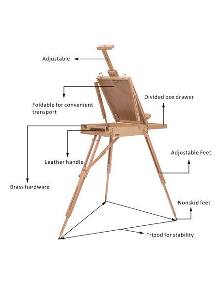 HOMCOM Wooden Art Easel Tripod Sketch Artist Painters Craft Portable Folding Drawing Board Lightweight - Natural Wood 914-001 - pic 70744 | FastDaddyshop