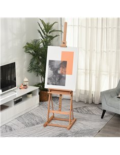 Vinsetto Wooden H-Frame Studio Easel, Adjustable Height, Natural 914-023 2