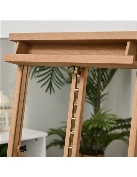 Vinsetto Wooden H-Frame Studio Easel, Adjustable Height with Canvas & Pencil Holder for Art Display and Painting, Natural 914-02 - pic 70754 | FastDaddyshop