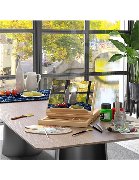 Vinsetto Wooden Table Easel Box, Adjustable Beechwood Table Box Easel w/ Storage Drawer, Portable Folding Artist Drawing & Sketc - pic 70757 | FastDaddyshop