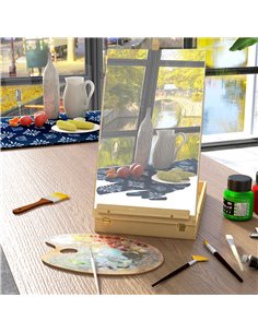 Vinsetto Wooden Table Easel Box Hold Canvas up to 61cm, Natural 914-029V00ND 2