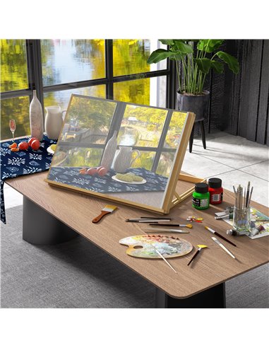 Vinsetto Desktop Table Easel Craft Workstation, Adjustable Beechwood A3 Table Top Easel, Portable Folding Artist Drawing & Sketc