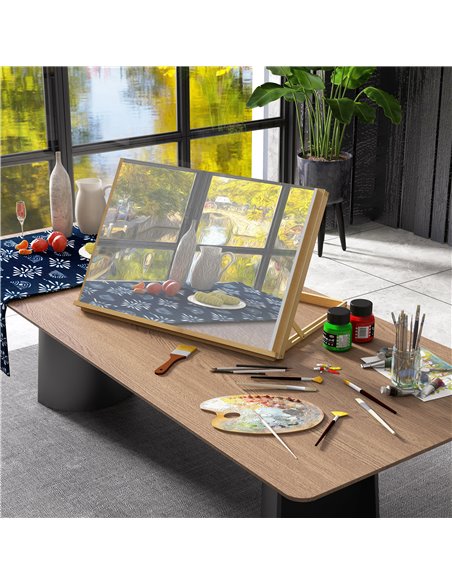 Vinsetto Desktop Table Easel Craft Workstation, Adjustable Beechwood A3 Table Top Easel, Portable Folding Artist Drawing & Sketc - pic 70784 | FastDaddyshop