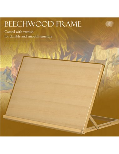 Vinsetto Desktop Table Easel Craft Workstation, Adjustable Beechwood A3 Table Top Easel, Portable Folding Artist Drawing & Sketc