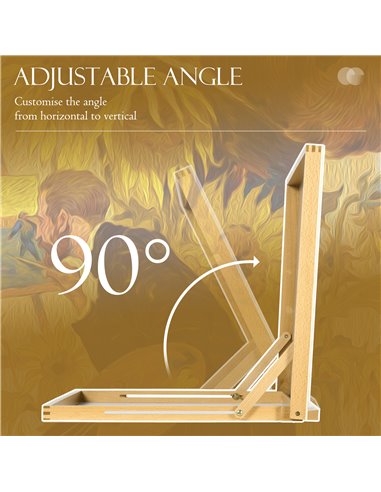 Vinsetto Desktop Table Easel Craft Workstation, Adjustable Beechwood A3 Table Top Easel, Portable Folding Artist Drawing & Sketc