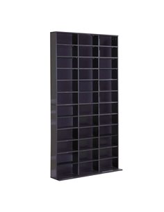 HOMCOM CD / DVD Storage Shelf Storage Unit for 1116 CDs Height-Adjustable Compartments 102 x 24 x 195 cm Black 836-014BK