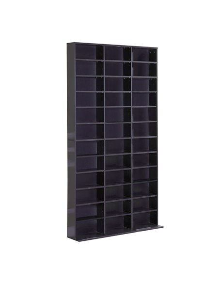 HOMCOM CD / DVD Storage Shelf Storage Unit for 1116 CDs Height-Adjustable Compartments 102 x 24 x 195 cm Black 836-014BK - pic 70801 | FastDaddyshop