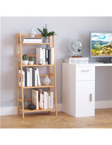 HOMCOM 4 Tier Ladder Shelf Unit Storage Unit Shelf DIY Plant Shelving Stand Holder Organiser 833-464