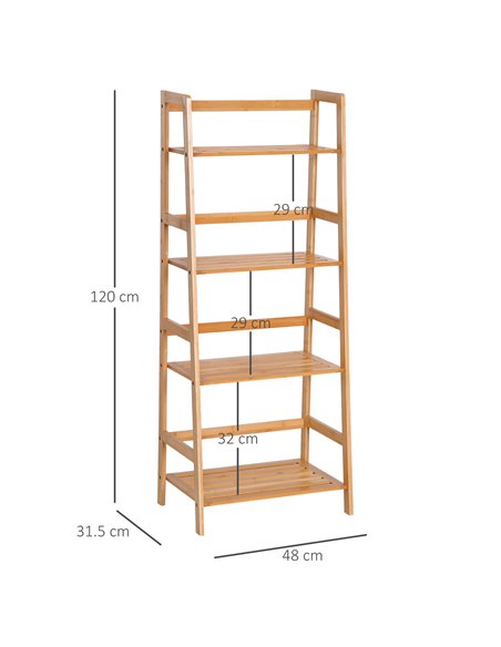 HOMCOM 4 Tier Ladder Shelf Unit Storage Unit Shelf DIY Plant Shelving Stand Holder Organiser 833-464 - pic 70821 | FastDaddyshop