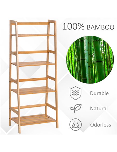 HOMCOM 4 Tier Ladder Shelf Unit Storage Unit Shelf DIY Plant Shelving Stand Holder Organiser 833-464 - pic 70823 | FastDaddyshop