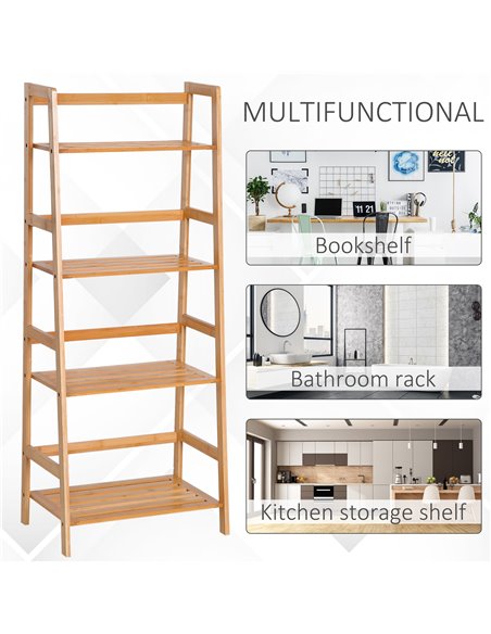 HOMCOM 4 Tier Ladder Shelf Unit Storage Unit Shelf DIY Plant Shelving Stand Holder Organiser 833-464 - pic 70824 | FastDaddyshop