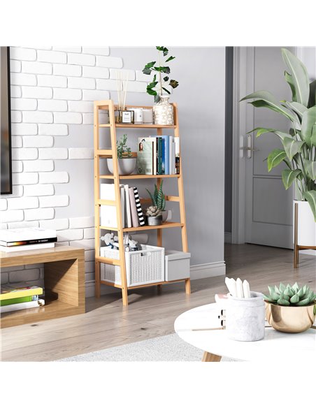 HOMCOM 4 Tier Ladder Shelf Unit Storage Unit Shelf DIY Plant Shelving Stand Holder Organiser 833-464 - pic 70825 | FastDaddyshop