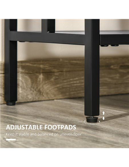 HOMCOM Industrial Console Table with Storage Shelf, Narrow Hallway Dressing Desk with Metal Frame for Living Room, Bedroom, Grey - pic 70834 | FastDaddyshop