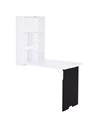 HOMCOM Folding Wall-Mounted Drop-Leaf Table With Chalkboard Shelf multifunction White 836-139