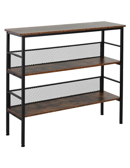 HOMCOM 3-Tier Corner Shelf, Adjustable Feet, Back Panels, Smooth Surface for Home Office, Stylish, Black/Brown 801-139 - pic 70873 | FastDaddyshop