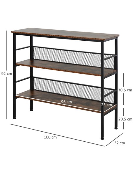 HOMCOM 3-Tier Corner Shelf, Adjustable Feet, Back Panels, Smooth Surface for Home Office, Stylish, Black/Brown 801-139 - pic 70875 | FastDaddyshop