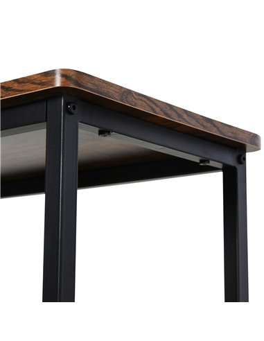 HOMCOM 3-Tier Corner Shelf, Adjustable Feet, Back Panels, Smooth Surface for Home Office, Stylish, Black/Brown 801-139
