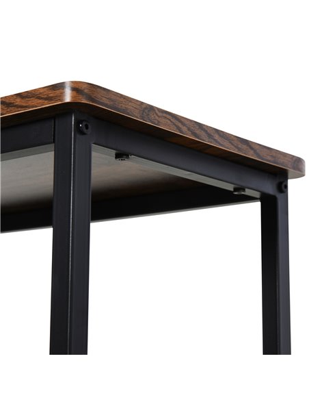 HOMCOM 3-Tier Corner Shelf, Adjustable Feet, Back Panels, Smooth Surface for Home Office, Stylish, Black/Brown 801-139 - pic 70880 | FastDaddyshop