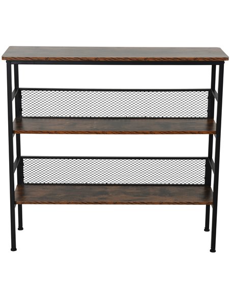 HOMCOM 3-Tier Corner Shelf, Adjustable Feet, Back Panels, Smooth Surface for Home Office, Stylish, Black/Brown 801-139 - pic 70881 | FastDaddyshop
