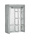 Homcom Fabric Wardrobe with 6 Shelves, 1 Hanging Rail, Light Grey