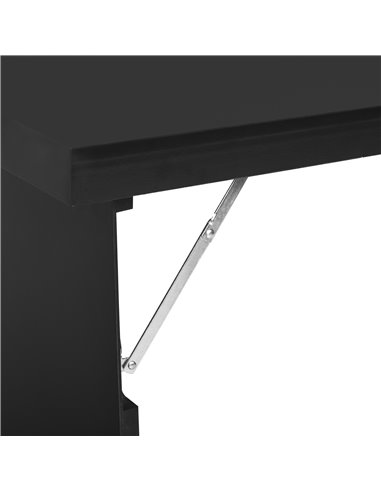 HOMCOM Compact Foldable Wall-Mounted Table, Drop-Leaf Design, Chalkboard, Shelf, Multifunction, Black 836-139BK