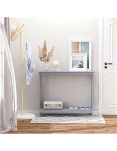 HOMCOM Console Table Hallway Desk w/Storage Shelf, X Design for Living Room Entryway, Grey 837-048GY 2