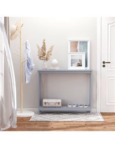 HOMCOM Console Table Hallway Desk w/Storage Shelf, X Design for Living Room Entryway, Grey 837-048GY
