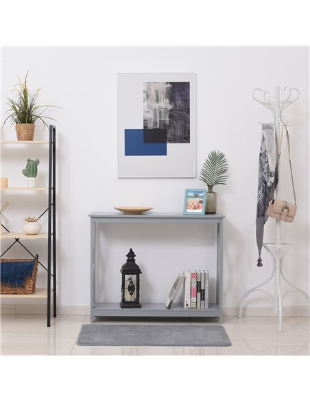 HOMCOM Console Table Hallway Desk w/Storage Shelf, X Design for Living Room Entryway, Grey 837-048GY - pic 70915 | FastDaddyshop