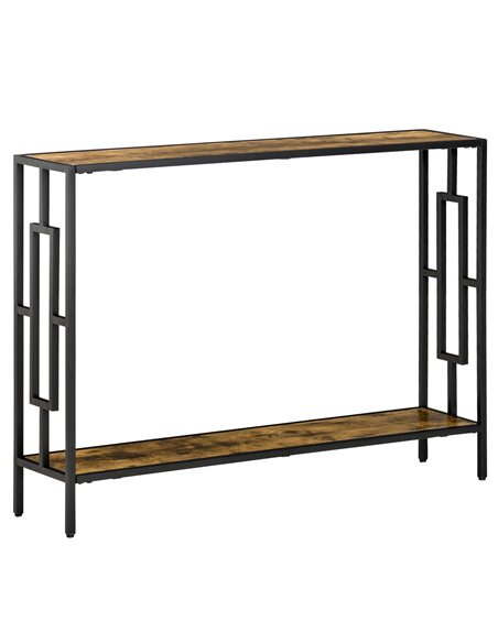 HOMCOM Industrial Console Table with Storage Shelf, Rustic Brown 837-028BN - pic 70918 | FastDaddyshop