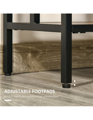 HOMCOM Industrial Console Table with Storage Shelf, Narrow Hallway Dressing Desk with Metal Frame for Living Room, Bedroom, Rust