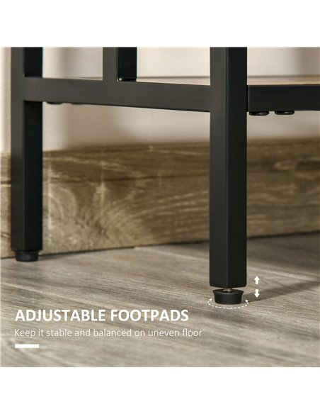 HOMCOM Industrial Console Table with Storage Shelf, Narrow Hallway Dressing Desk with Metal Frame for Living Room, Bedroom, Rust - pic 70924 | FastDaddyshop
