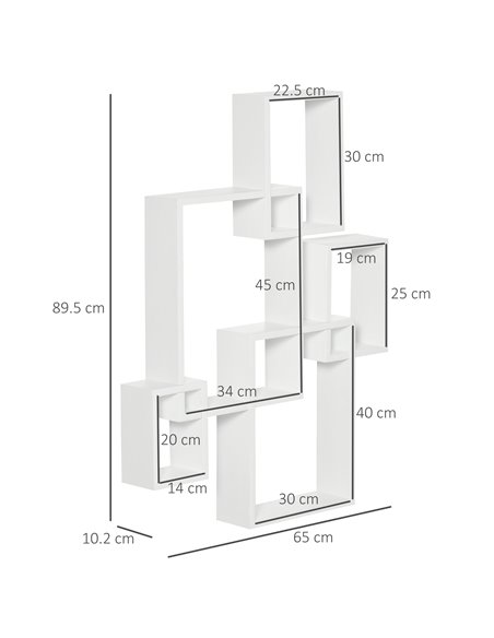 HOMCOM Interlocking Cube Floating Shelves, Wall Mounted Display Shelf for Living Room, Bedroom, Hallways, White 830-608V00WT - pic 70938 | FastDaddyshop
