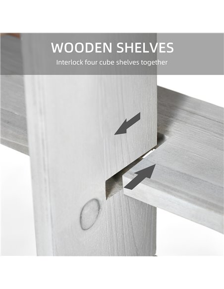 HOMCOM Interlocking Cube Floating Shelves, Wall Mounted, Display Shelf for Living Room, Bedroom, Hallways, Grey 830-608V00GY - pic 70950 | FastDaddyshop