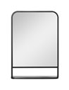 HOMCOM Square Wall Mirror with Storage Shelf, 70 x 50 cm, Contemporary Design for Living Room, Bedroom, Black 830-633V00BK