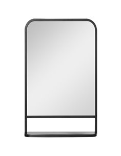 HOMCOM Modern Wall Mirror with Storage Shelf, 86 x 53 cm, Contemporary Design for Bedroom, Living Room, Black 830-633V01BK