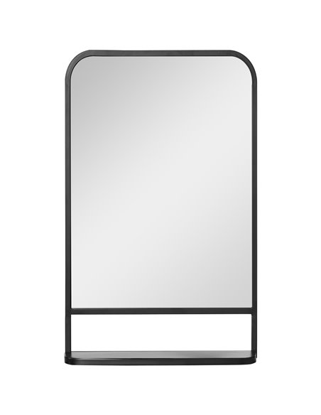 HOMCOM Modern Wall Mirror with Storage Shelf, 86 x 53 cm, Contemporary Design for Bedroom, Living Room, Black 830-633V01BK - pic 70972 | FastDaddyshop
